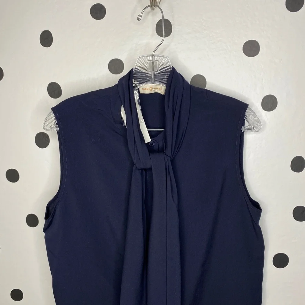 🆕TORY BURCH SLEEVELESS BOW BLOUSE SIZE 12